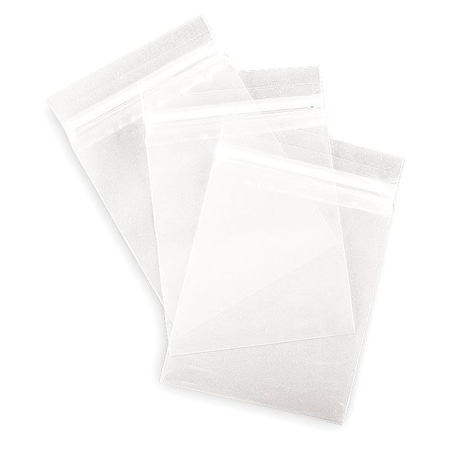 Zoro Select Reclosable Bag, Zip Seal, 8 in L, 5 in W, 2 mil Thick, Low Density Polyethylene (LDPE), Clear 2EWP9