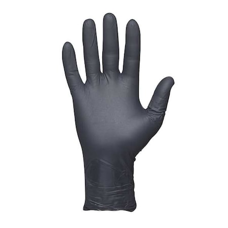 Showa 9700PF, Disposable Gloves, 6.00 to 6.99 mil Palm, Nitrile, Powder-Free, XL (10), 50 PK, Black 9700PFXL