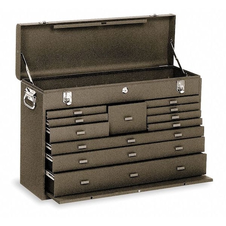 Kennedy Signature Top Chest, 11 Drawer, Brown, Steel, 26-11/16" W x 8-1/2" D x 18" H 52611B