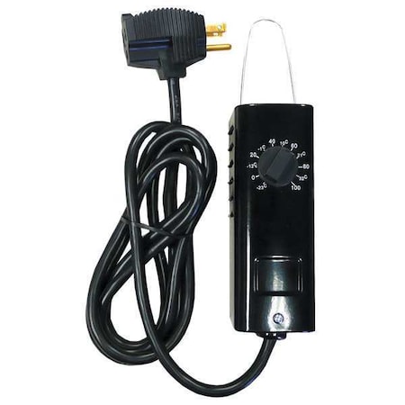 Columbus Electric Portable Cooling Thermostat, Close on Rise, SPST, 110 to 125V AC KTO-121B