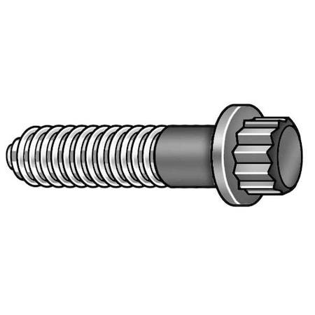 Zoro Select Grade 9, 3/4"-10 Flange Bolt, Plain Alloy Steel, 2 in L, 70 PK 4RXD1