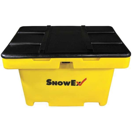Snowex 11 cu.ft. Yellow Resin Attached Lid Salt Box Container SB-1100