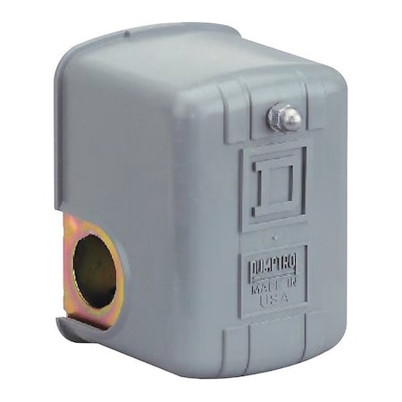 Telemecanique Sensors A/C Pressure Switch, Standard, DPST, 1 Ports, 1/4" FNPS, 40 to 150 psi Range, Polypropylene 9013FHG12J55