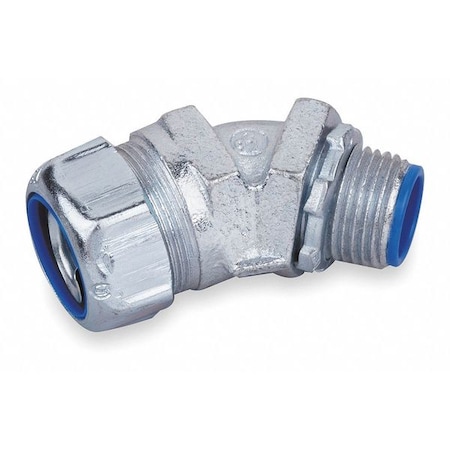 Abb Insulated Connector, 1/2 In., Steel, 45 Deg 5342
