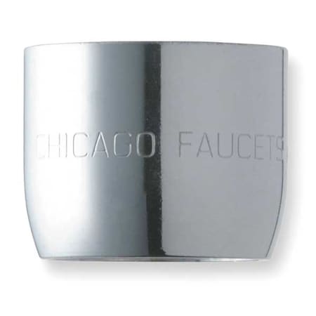 Chicago Faucet 2.2 gpm Outlet, 13/16"-24 Thread Size, Chrome, Brass E3JKABCP