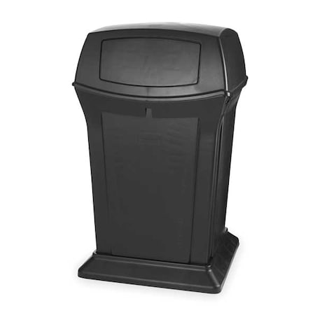 Rubbermaid Commercial Ranger(R) 45 gal Square Outdoor Can, Black, None, Plastic, 24 7/8 in FG917188BLA