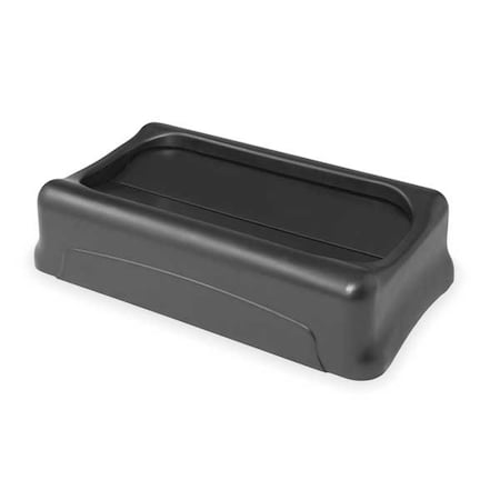 Rubbermaid Commercial Slim Jim(R) 23 gal Trash Can Lid, Swing Black, Resin, 1 Openings 11 1/4 in W/Dia FG267360BLA