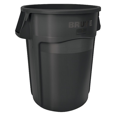 Rubbermaid Commercial BRUTE 44 gal Round Heavy Duty Plastic Can, Black, None, Plastic, Not Applicable FG264360BLA