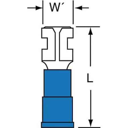 3M Female Disconnect, Blue, 16-14AWG, PK1000 MNG14-187DFK