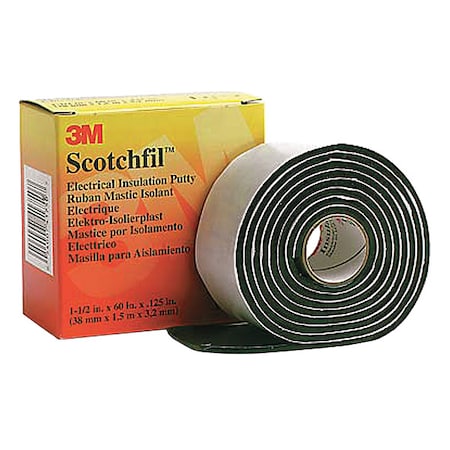 3M Electrical Tape, Blk, 1-5/8 yd L, PK12 SCOTCHFIL