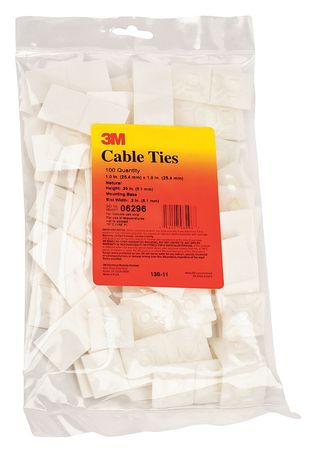 3M, CTB1X1NTA-C, 4-Way, Natural Cable Tie Base, M78383 (Pack of 100)
