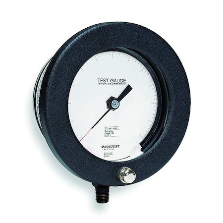 ASHCROFT Pressure Gauge, 0 to 1000 psi, 1/4 in MNPT, Aluminum, Black 451082PS02L1MC4