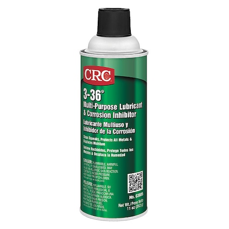 CRC Multi-Purpose Lubricant and Corrosion Inhibitor, 3-36, -50 to 250 Degrees F, 11 oz Aerosol Can 03005