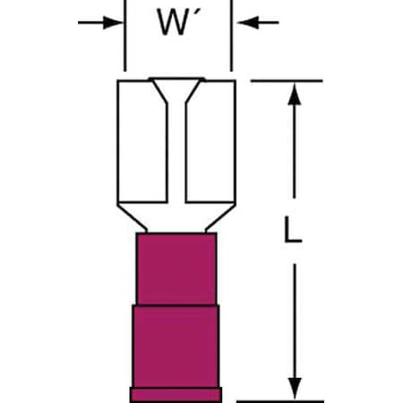 3M Female Disconnect, Red, 22-18AWG, PK1000 MNG18-250DFK