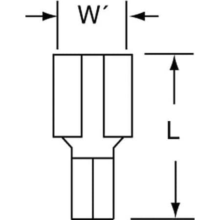 3M Female Disconnect, Bare, 16-14AWG, PK1000 MU14-250DFHTK
