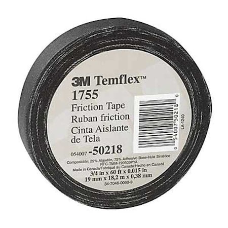 3M ElectricalTape, Blk, 27-1/2ydL, 3/4inW, PK60 1755-3/4