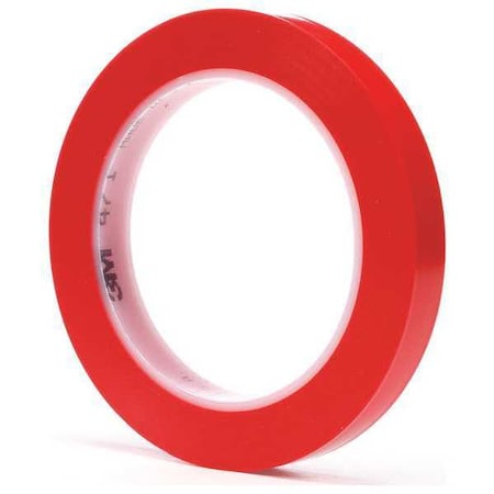 3M Film Tape, Vinyl, Red, 1/2 In x 36 Yd, PK72 471