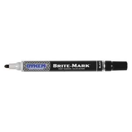Dykem Permanent Paint Marker, Fiber, Medium Tip Size, Black 84002