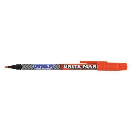 Dykem Paint Marker, Fine Tip, Orange Color Family, Paint 41010