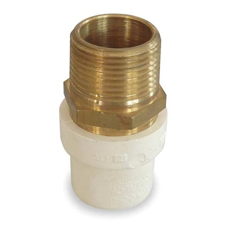Zoro Select CPVC Adapter, CTS, Schedule SDR-11, 3/4" Pipe Size, MNPT x CTS Socket Hub 2GKA4