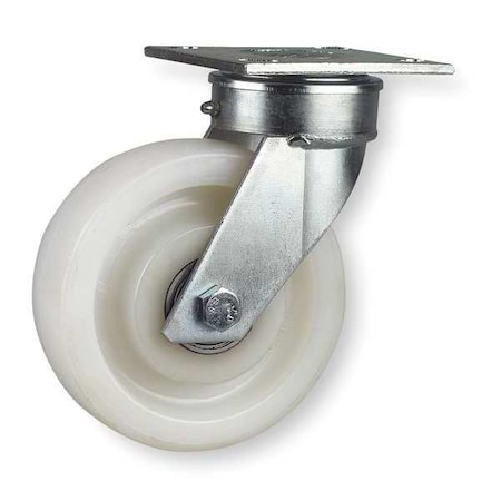 Zoro Select Kingpinless Plate Caster, Swivel, Nylon, 8 in, 2200 lb TSK 200 NY2H