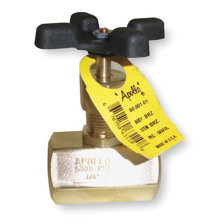 Apollo Valves Globe Valve, 1/4 In., FNPT, Brass 6090101