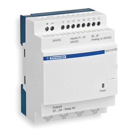 Schneider Electric Logic Relay, 24VDC, Without Display SR2D101BD