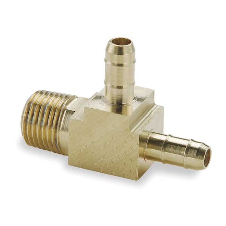 Parker 0.17" Barb x 0.17" Barb x 1/8" MNPT Brass Male Run Tee 231-4-2