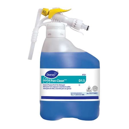 Diversey Pot and Pan Cleaner Concentrate, 5L Bottle, Unscented, Blue 93315083