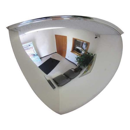 Se-Kure Quarter Dome Mirror, Acrylic, 36 in, Plastic, Round, 90  Degrees Viewing Angle ONV-SR-90-36-PB