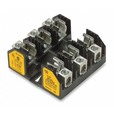Eaton Bussmann Fuse Block, H UL Class, 3 Poles, Box Lug H25030-3C
