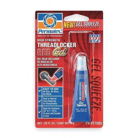 Permatex Threadlocker, Red, High Strength, 5g (0.18 oz.) 27005