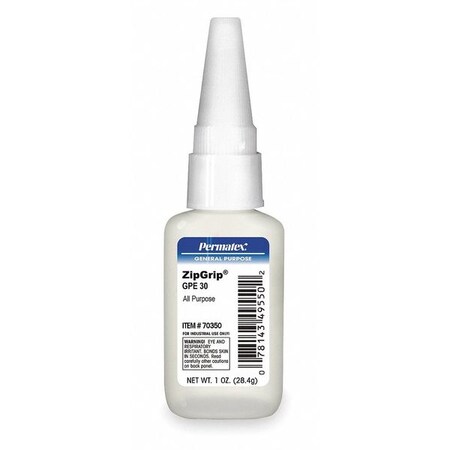 Permatex Instant Adhesive, clear, Bottle 70350