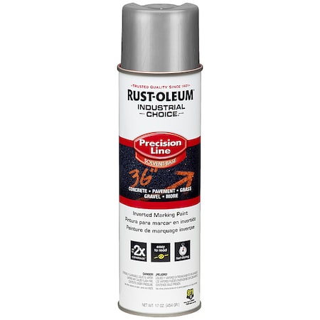 RUST-OLEUM Precision Line Marking Paint, 20 oz, Silver, Solvent -Based 239007