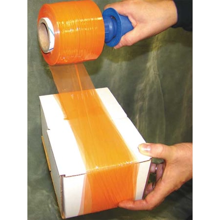 Goodwrappers Stretch Wrap, 3" W x 1000 ft. L, 80 ga, Cast Style, Orange, Standard Duty 15A891