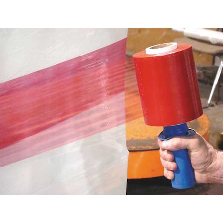 Goodwrappers Stretch Wrap, 5" W x 1000 ft. L, 80 ga, Cast Style, Red, Standard Duty 15A894