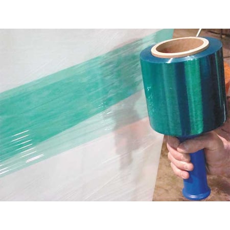 Zoro Select Stretch Wrap, 5" W x 1000 ft. L, 80 ga, Cast Style, Green, Standard Duty 15A926