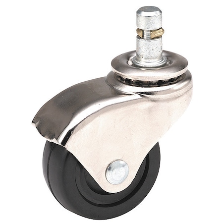Zoro Select Swivel Stem Caster, Rubber, 2 in., 75 lb. 32053