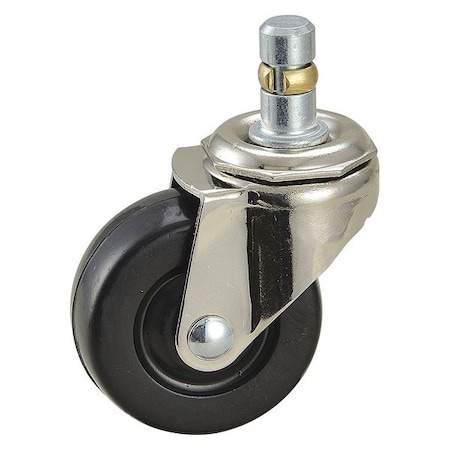 Zoro Select Swivel Stem Caster, Rubber, 2 in., 75 lb. 2G001