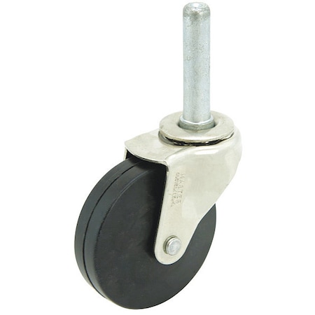 Zoro Select Swivel Stem Caster, Rubber, 2-1/2 in, 75 lb 41204