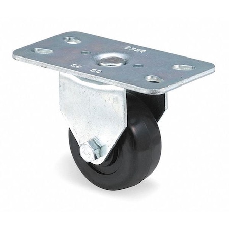 E.R. Wagner Rigid Plate Caster, Rubber, 3 in., 210 lb. 1F93030090001AT