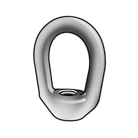 ZORO SELECT Oval Eye Nut, 1/4"-20 Thread Size, 3/8 in Thread Lg, Steel, Hot Dipped Galvanized 16755 5