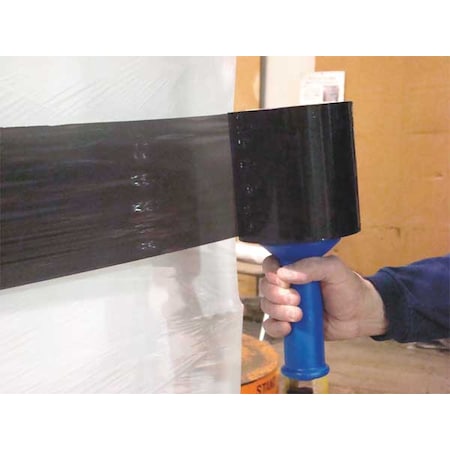 Zoro Select Stretch Wrap, 5" W x 1000 ft. L, 80 ga, Cast Style, Black, Standard Duty 15A928