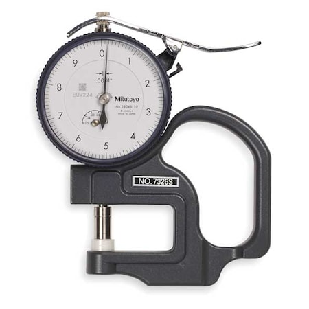 MITUTOYO Dial Thickness Gage, 0-0.050 In 7326A