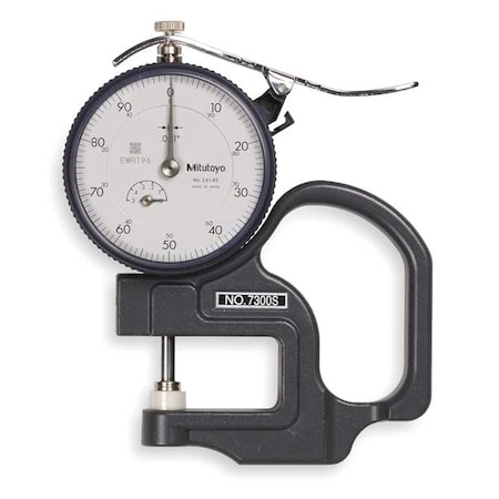 Mitutoyo Dial Thickness Gage, 0 to 0.500 In. 7300S