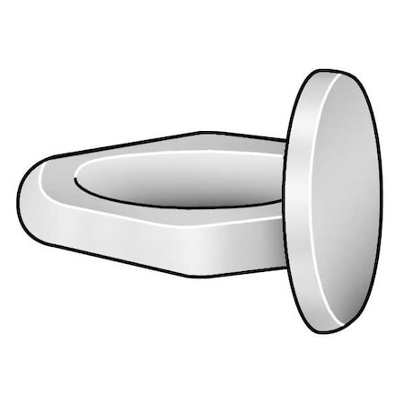 Zoro Select Push In Rivet, Round Head, 250 PK 27AC0007