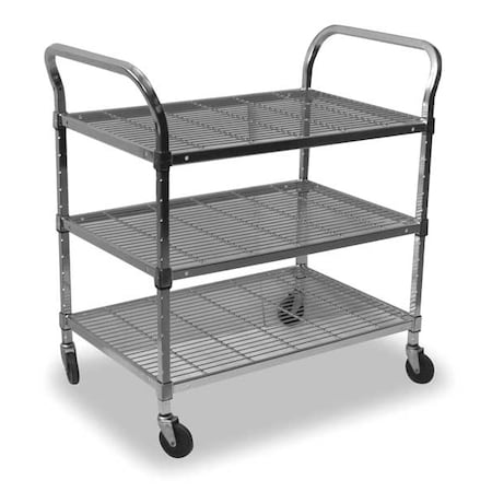 ZORO SELECT Wire Cart, 3 Shelf, 36x24x39, Zinc 2HDG4