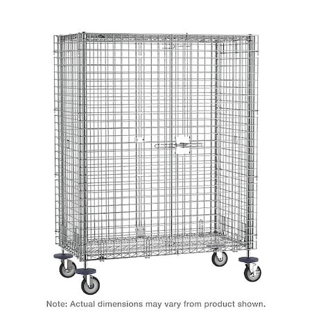 Metro Wire Security Cart with Adjustable Shelves, 900 lb Capacity, 33 1/2 in W x 65 in L x 68 1/2 in H SEC66EC