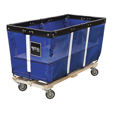 Royal Basket Trucks Flatwork Ironer Truck, 50", Blue Vinyl G50-BBW-FWA-4UNN