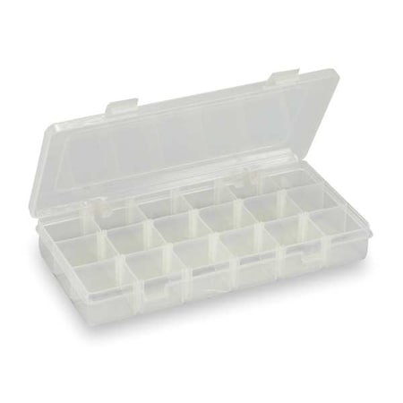 WESTWARD Adjustable Compartment Box with 3 to 18 compartments, Plastic, 1-3/8" H x 9 in W 2HFR3